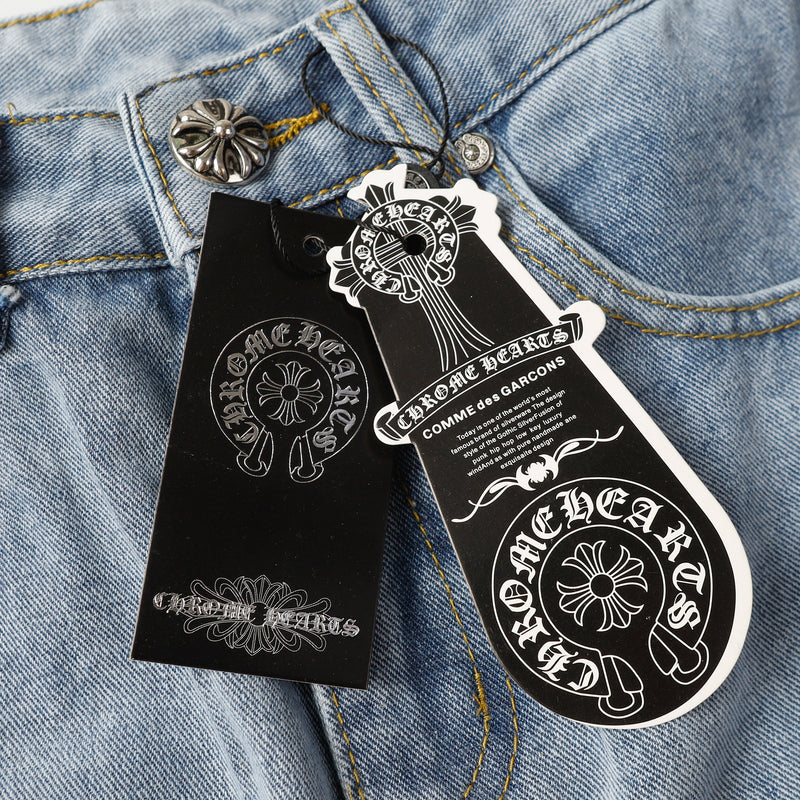 CHROME HEARTS Colorful Cross Jeans