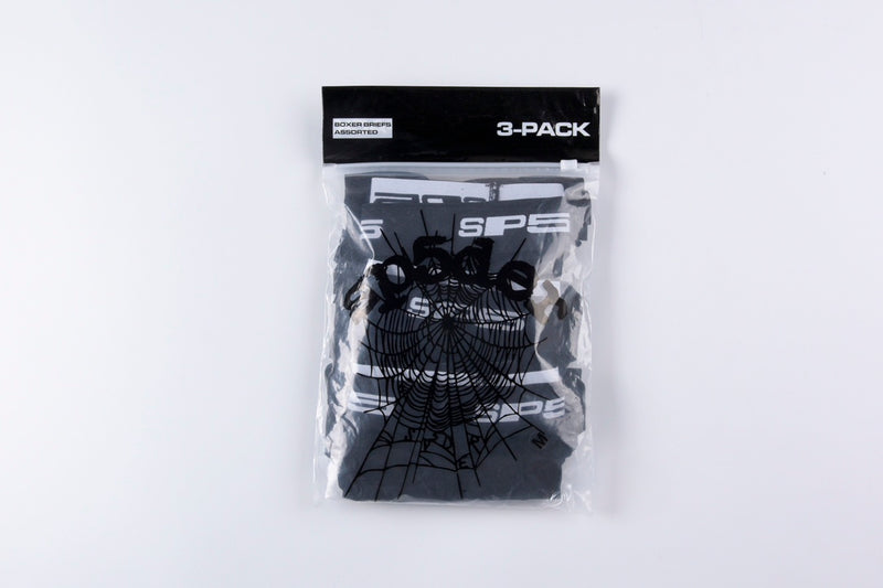 SP5DER Kit of 3 Underwear Black