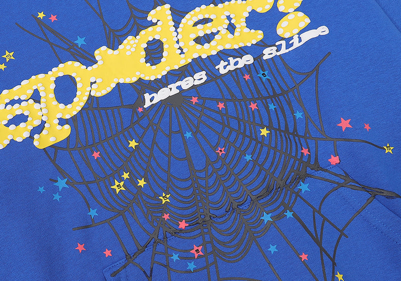 SP5DER "sp✱der!" Blue Hoodie