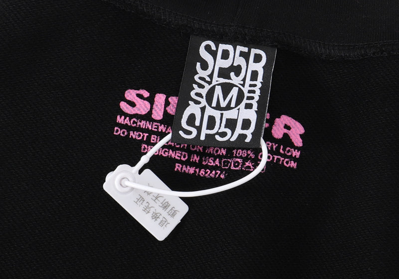 SP5DER "Pink!" Black Hoodie