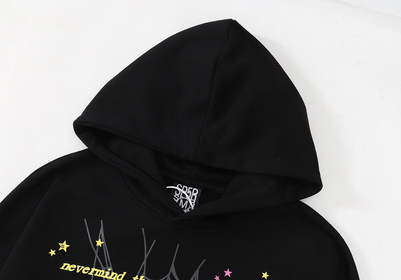 SP5DER "Pink!" Black Hoodie