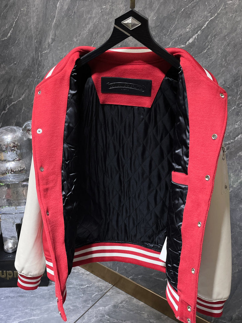 CHROME HEARTS Leather Jacket Red