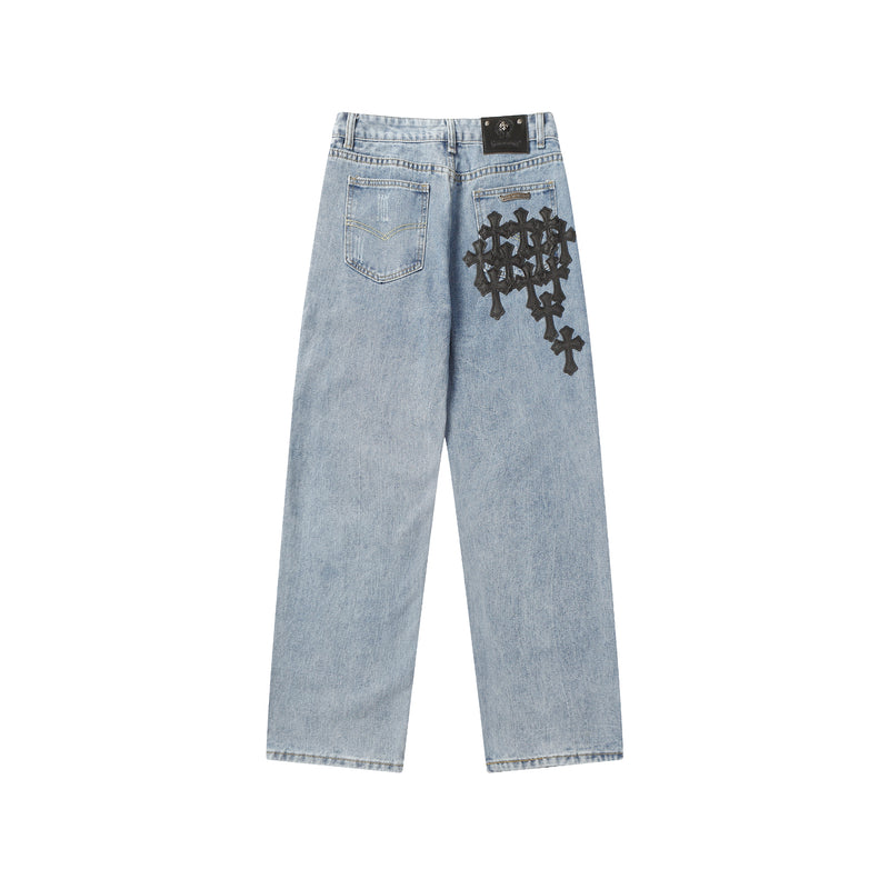 CHROME HEARTS Black Cross Jeans