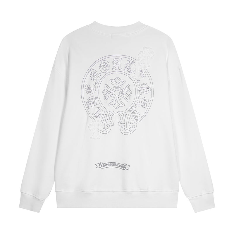 CHROME HEARTS Worn Out Crewneck White