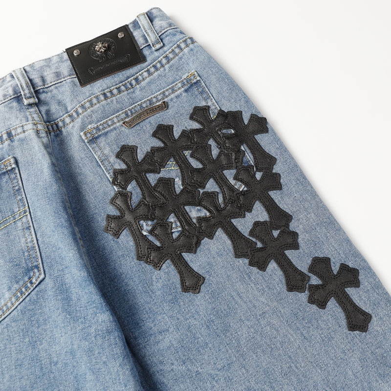 CHROME HEARTS Black Cross Jeans