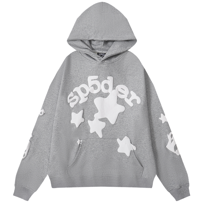 SP5DER "Stars" Gray Hoodie