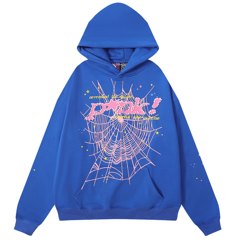 SP5DER "Pink!" Blue Hoodie