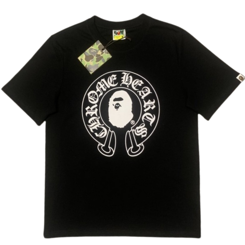 CHROME HEARTS x BAPE Black Tee