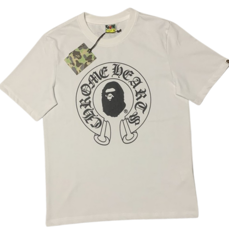 CHROME HEARTS x BAPE White Tee