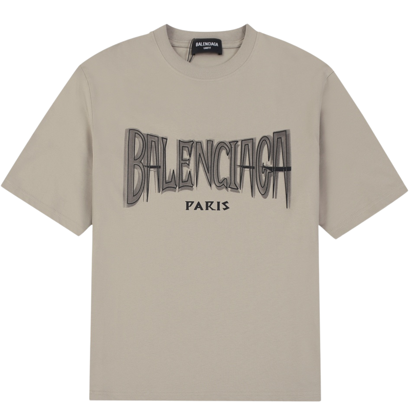 BALENCIAGA 'paris' Tee Bege