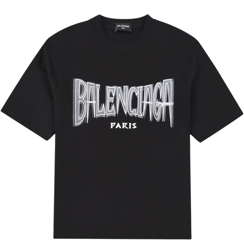 BALENCIAGA 'paris' Tee Black