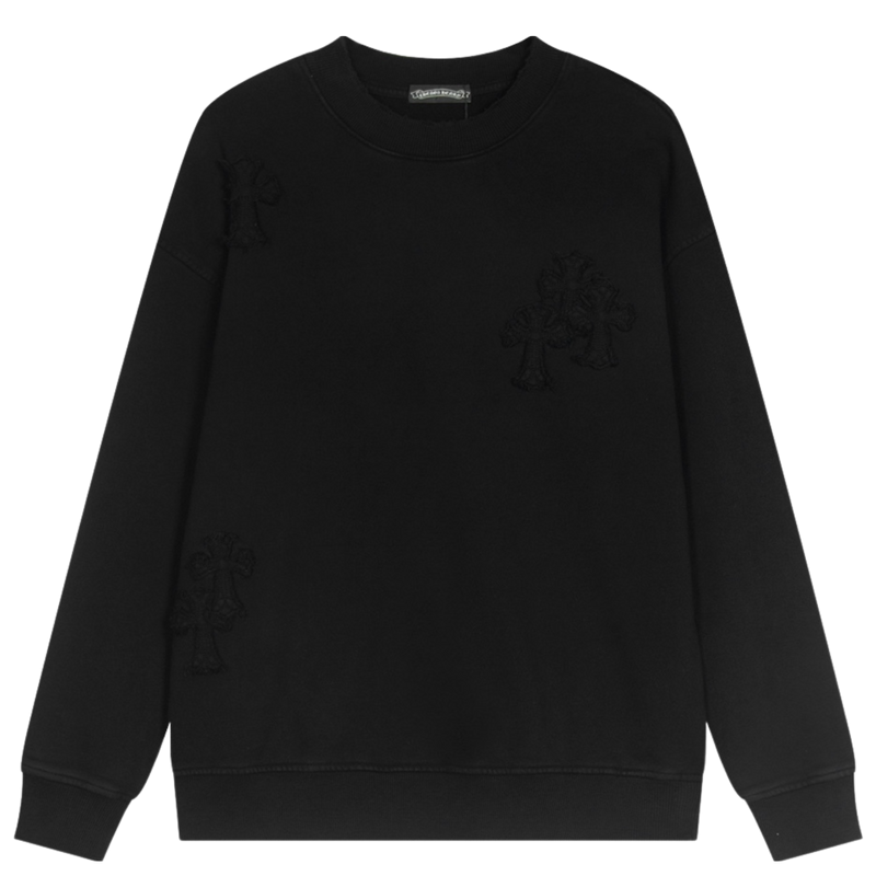 CHROME HEARTS Worn Out Crewneck Black