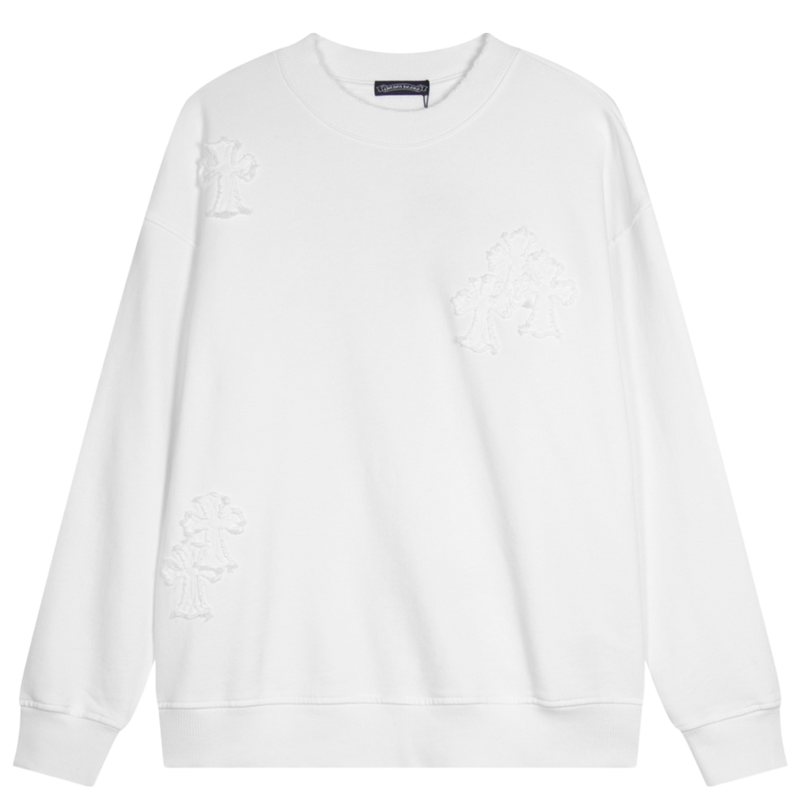 CHROME HEARTS Worn Out Crewneck White