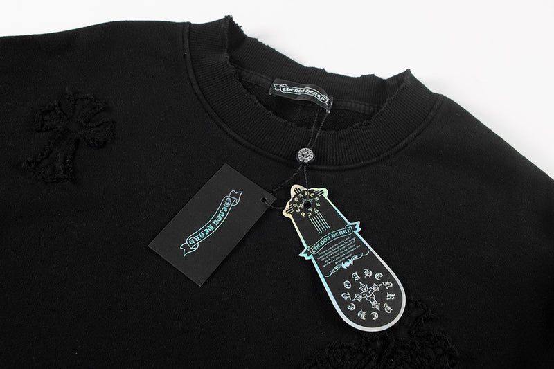 CHROME HEARTS Worn Out Crewneck Black