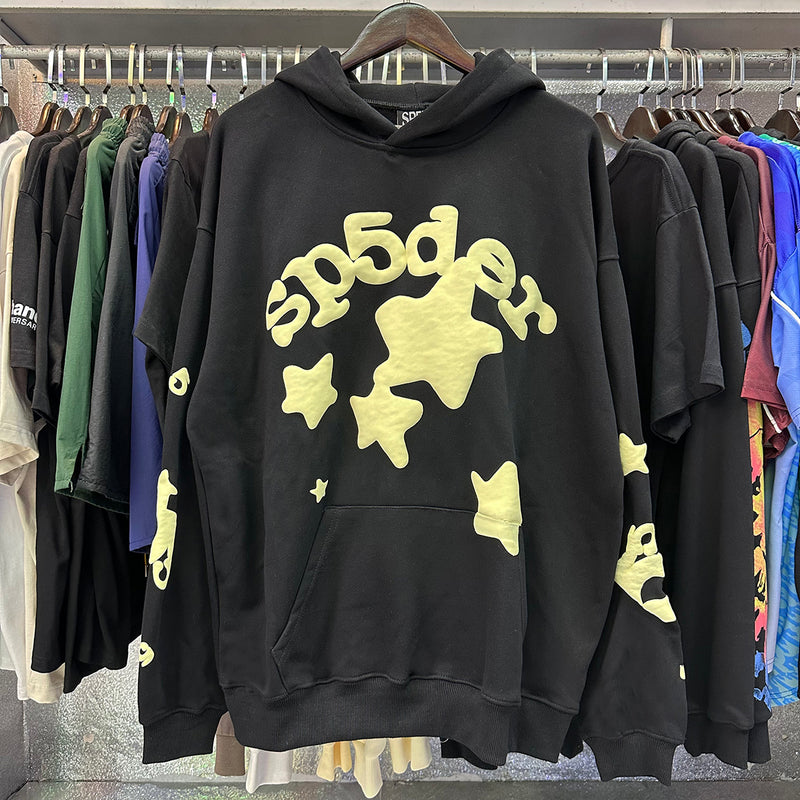 SP5DER "Stars" Black Hoodie