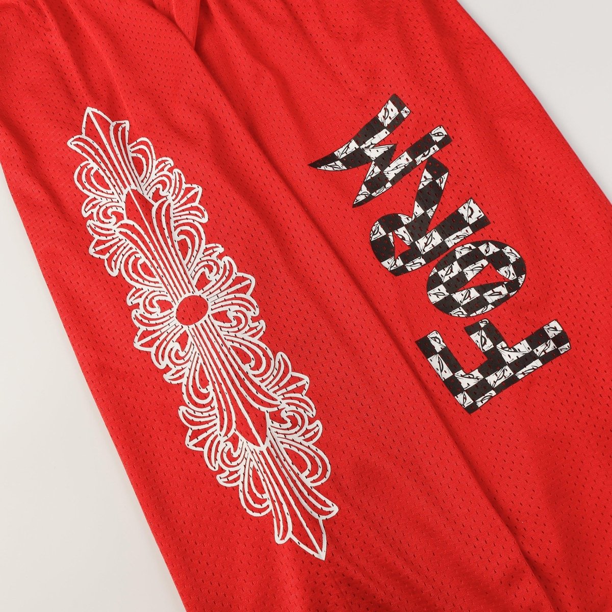 CHROME HEARTS Mesh Varsity Pants - Loja De Anarquia - Loja De Anarquia - CHROME HEARTS Mesh Varsity Pants - Loja De Anarquia - P - Vermelho - 