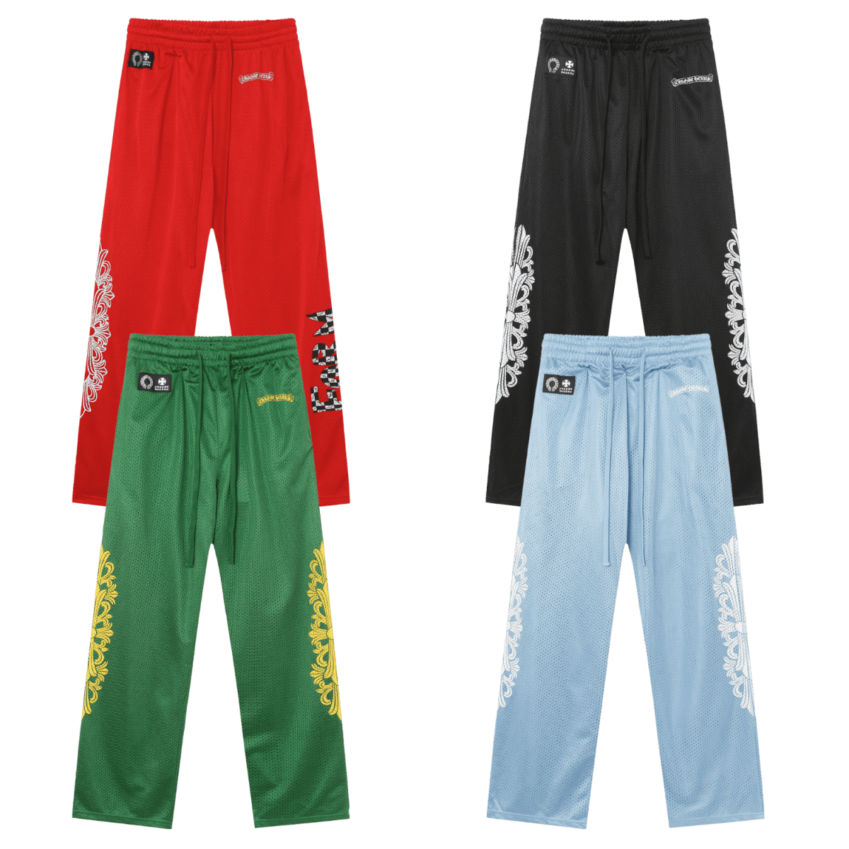 CHROME HEARTS Mesh Varsity Pants - Loja De Anarquia - Loja De Anarquia - CHROME HEARTS Mesh Varsity Pants - Loja De Anarquia - P - Preto - 