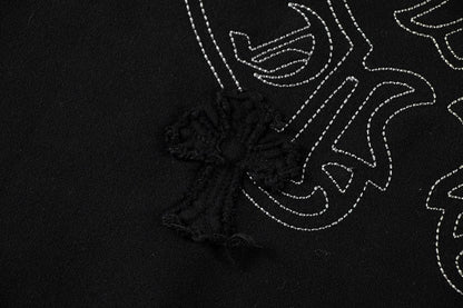 CHROME HEARTS Worn Out Crewneck Black - Loja De Anarquia - Loja De Anarquia - CHROME HEARTS Worn Out Crewneck Black - Loja De Anarquia - P - 