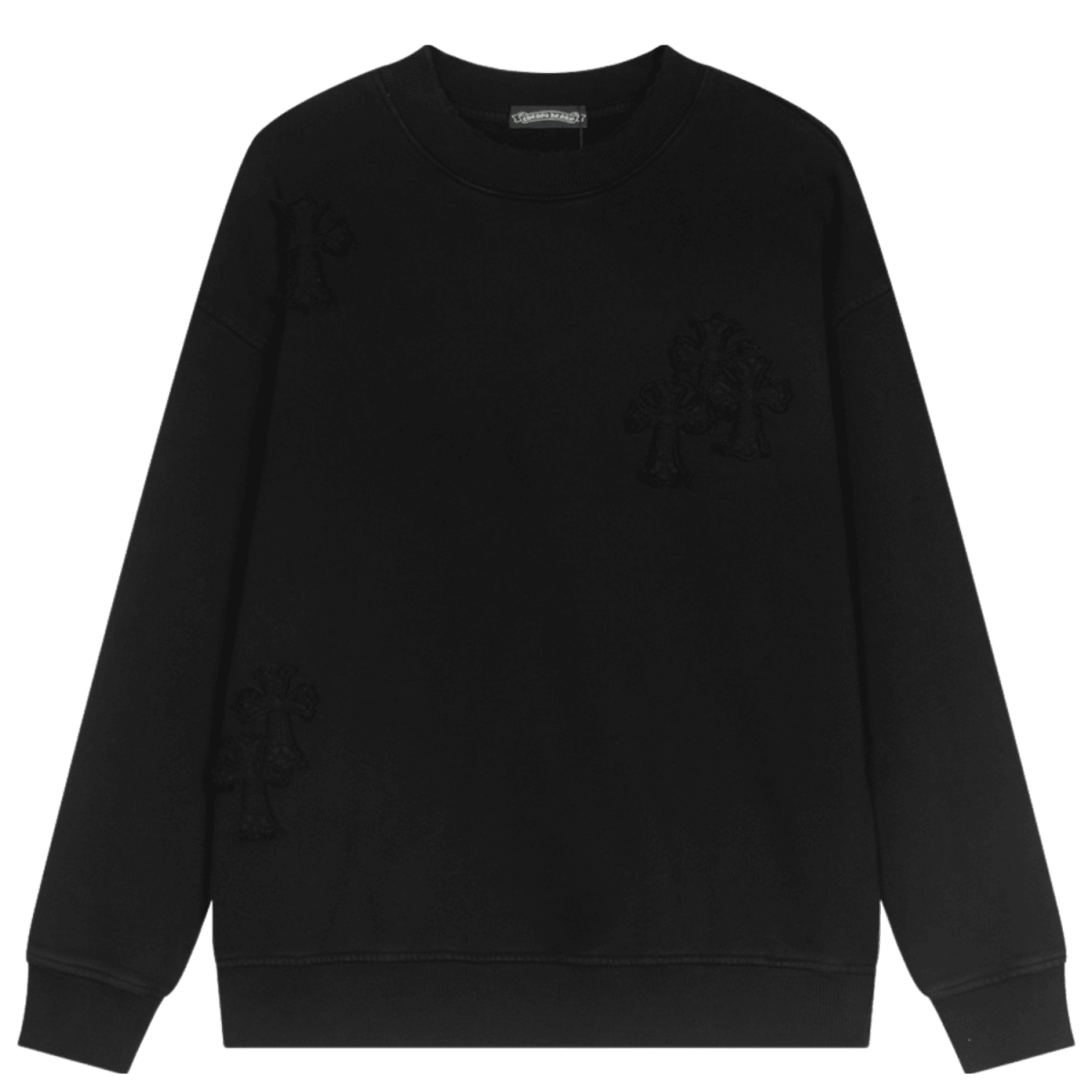 CHROME HEARTS Worn Out Crewneck Black - Loja De Anarquia - Loja De Anarquia - CHROME HEARTS Worn Out Crewneck Black - Loja De Anarquia - P - 