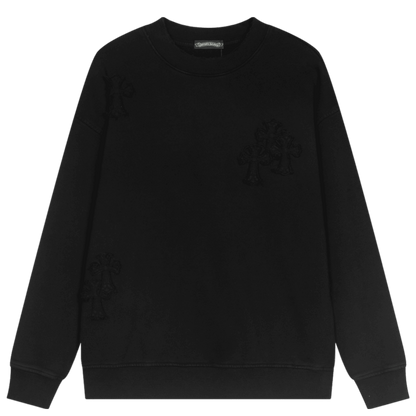 CHROME HEARTS Worn Out Crewneck Black - Loja De Anarquia - Loja De Anarquia - CHROME HEARTS Worn Out Crewneck Black - Loja De Anarquia - P - 