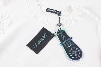 CHROME HEARTS Worn Out Crewneck White - Loja De Anarquia - Loja De Anarquia - CHROME HEARTS Worn Out Crewneck White - Loja De Anarquia - P - 