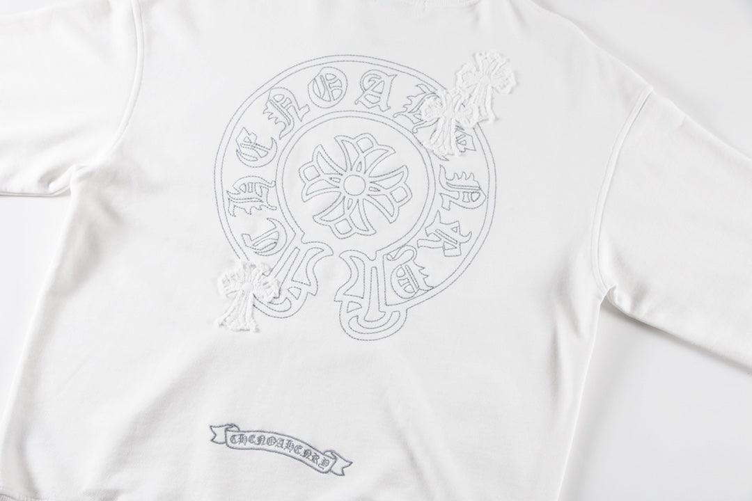 CHROME HEARTS Worn Out Crewneck White - Loja De Anarquia - Loja De Anarquia - CHROME HEARTS Worn Out Crewneck White - Loja De Anarquia - P - 