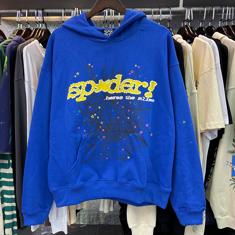 SP5DER "sp✱der!" Blue Hoodie