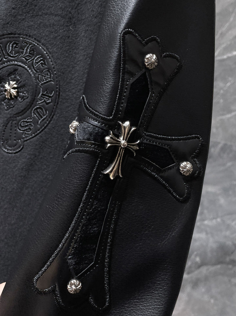 CHROME HEARTS Leather Jacket Black