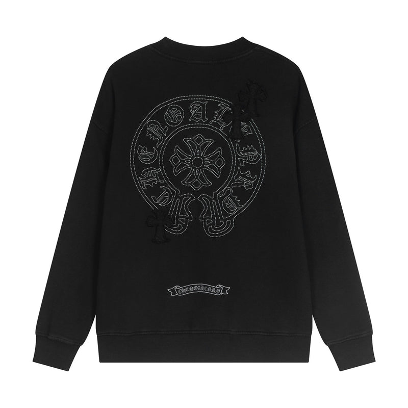 CHROME HEARTS Worn Out Crewneck Black